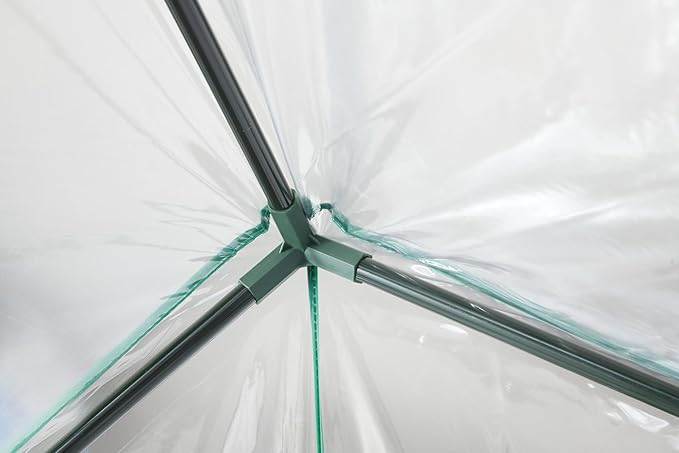 Miracle-Gro 4'8" x 29" x 6'5" All-Season Mini Walk-in Greenhouse with 4 Wire Shelves for Outdoors, Easy-Access and Durable, Translucent