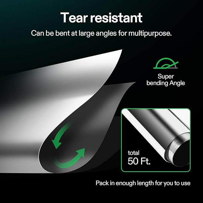 VIVOSUN Highly Reflective Mylar Film Roll 4FT x 50FT for Outdoor Grow Room Indoor Decoration Aluminum Paint Coated 2 Mil Silver