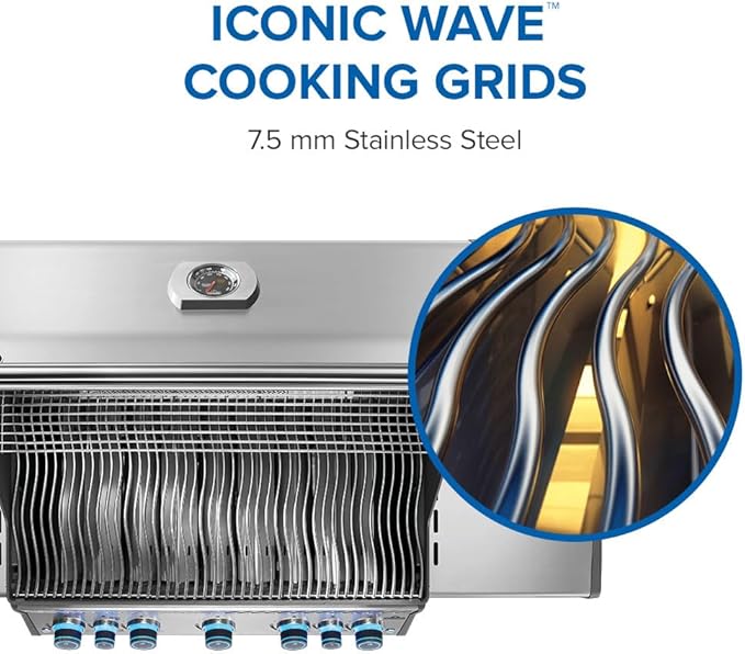 Napoleon Rogue PRO-S 625 Propane Gas Grill with Infrared Side and Rear Burners, Stainless Steel, Durable 7-Burner Ultimate Grilling Experience