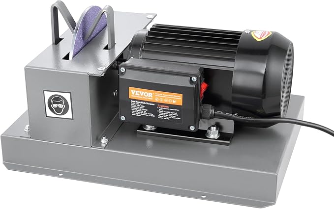 VEVOR Lawn Mower Blade Sharpener - 2/3HP 500W Grinder with 7-inch Ceramic Wheel, Sharpens High/Low Lift, Gator & Flat Blades