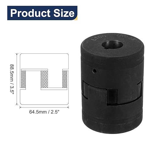 uxcell 7/8" to 1" L100 Flexible 3-Piece L-Jaw Coupling Coupler Set & Buna-N NBR Rubber Spider for Log Splitter Hybrid Equipment
