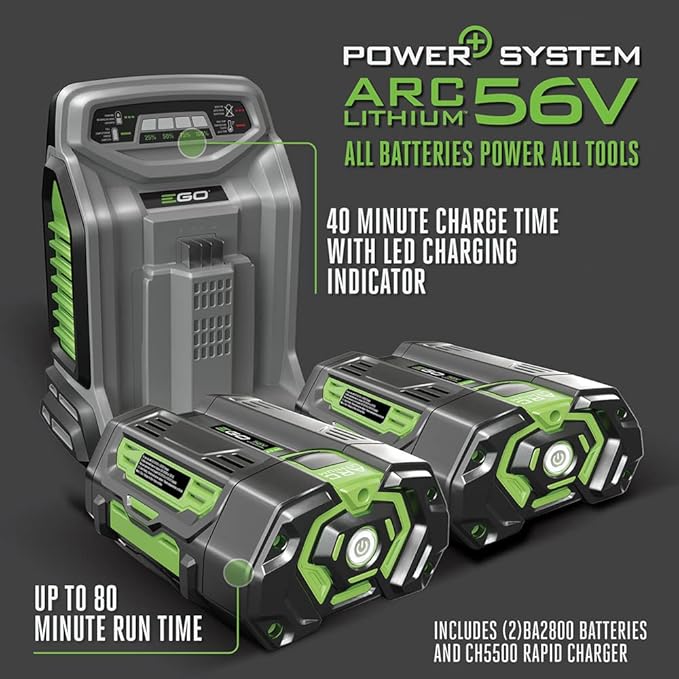 EGO POWER+ Electric Lawn Mower, Self-Propelled Cordless, Includes (2) 56V 5.0Ah Batteries and Charger - LM2142SP