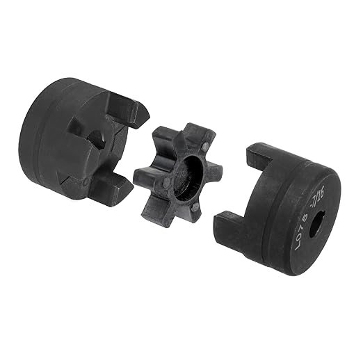 uxcell 7/16" to 1/2" L075 Flexible 3-Piece L-Jaw Coupling Coupler Set & Buna-N NBR Rubber Spider for Log Splitter Hybrid Equipment