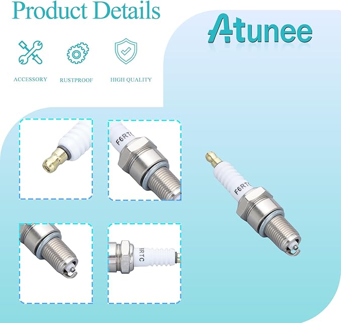 F6RTC Spark Plug for CUB CADET OCC-751-10292 Lawn Mower Engine, 6PCS Spark Plug Replacement for NGK BPR6ES BP6ES WR6DC RN9YC Replace OEM for 951-10292