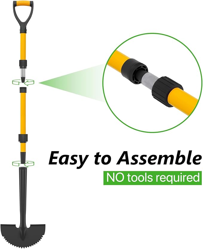 COSITA Edger Lawn Tool, 41-inch Manual Lawn Edger for Grass, Half Moon Hand Edger Tool with D-Grip, Metal Saw Tooth Garden Edger with Long Handle for Sidewalk, Yard