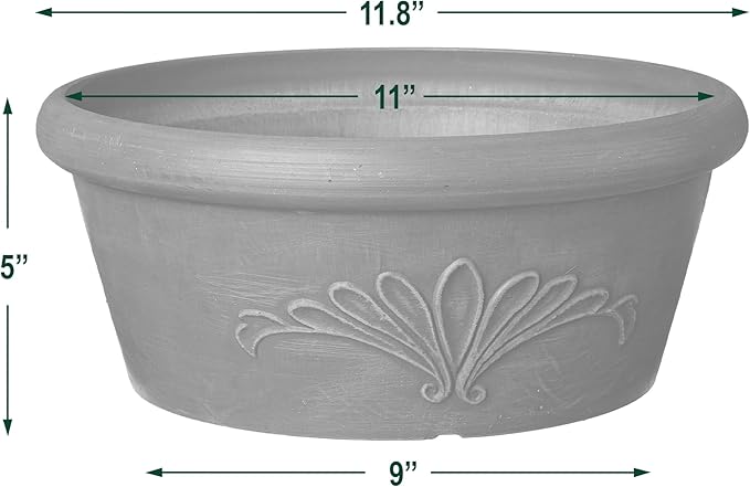Arcadia Garden Products PSW TA20TC Plastic/Stone/Wood Composite Bulb Pan – No Drainage Hole (Drillable), 8"x3", Terra Cotta Color