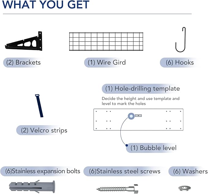FLEXIMOUNTS Garage Wall Shelving, 1x4 ft, Includes 6 Bike Hooks, Wall Shelf Garage Organization System w/Bike Hangers, Storage Rack, Floating Shelves, 150 lbs Weight Capacity (1 Pack)