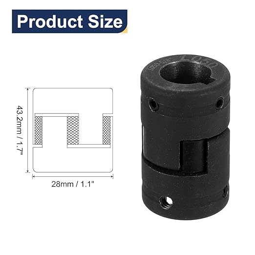 uxcell 5/8" to 5/8" L050 Flexible 3-Piece L-Jaw Coupling Coupler Set & Buna-N NBR Rubber Spider for Log Splitter Hybrid Equipment