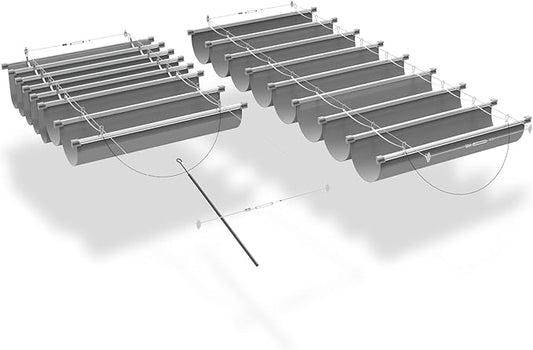 ECOOPTS 3'x28' Retractable Waterproof Wave Sun Shade Canopy Pergola Cover Shade Sail Awning for Outdoor Patio Porch Garden Deck Backyard (Light Grey)