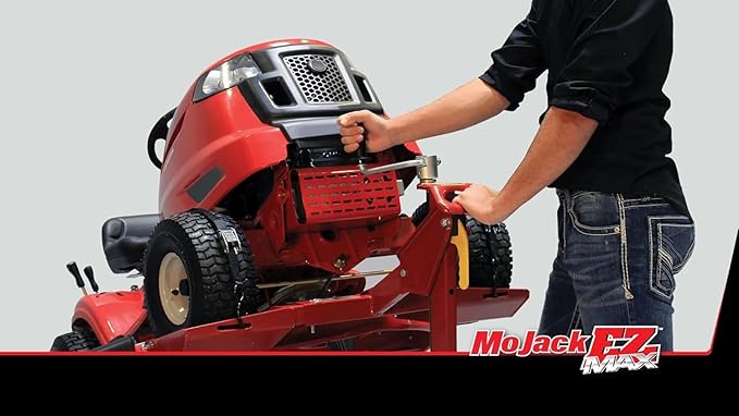MoJack EZ MAX 45001-OP- Residential Riding Lawn Mower Lift, 450lb Lifting Capacity, Fits Most Residential & ZTR Mowers, Folds Flat for Easy Storage, Use for Mower Maintenance Or Repair