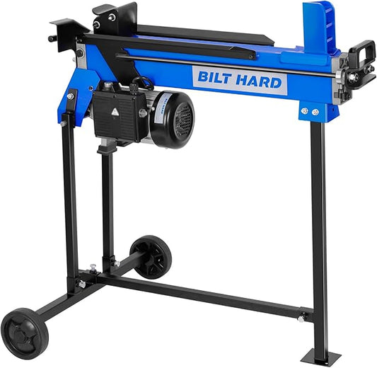 BILT HARD Electric Log Splitter 6.5 Ton with Stand, Wood Splitter Electric Powered 15 Amp Motor with Hydraulic Ram, Firewood Splitting Machine, Horizontal