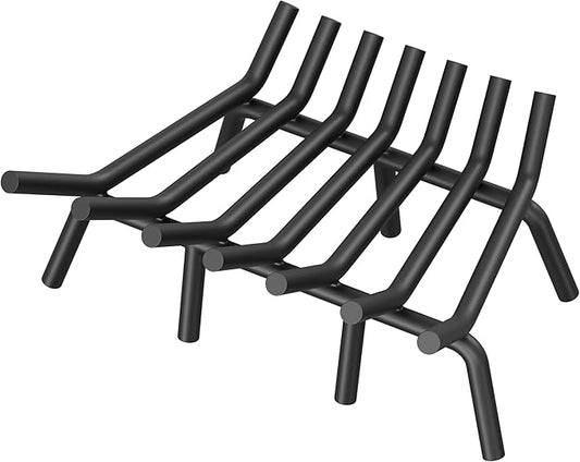 Fireplace Grate 21 Inch with 7 Support Legs, Round Solid Steel Heavy Duty Fireplace Log Holder, Fireplace Log Grate for Indoor Fireplace & Outdoor Firepit