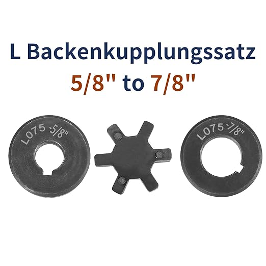 uxcell 5/8" to 7/8" L075 Flexible 3-Piece L-Jaw Coupling Coupler Set & Buna-N NBR Rubber Spider for Log Splitter Hybrid Equipment
