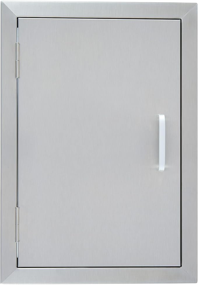 CO-Z Upgraded Outdoor Kitchen Doors, 14" W x 20" H 304 Stainless Steel Single Access BBQ Door for Outdoor Kitchen, Grilling Station, Outside Cabinet, Barbeque Grill, Built-in SS BBQ Island Door