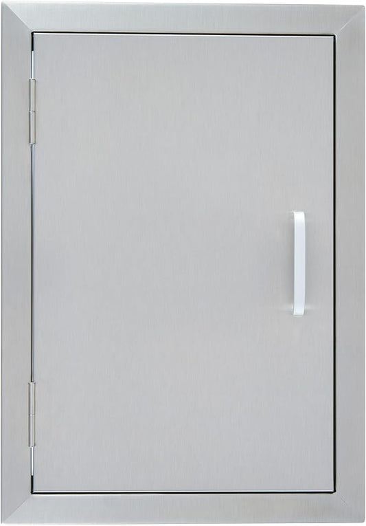 CO-Z Upgraded Outdoor Kitchen Doors, 14" W x 20" H 304 Stainless Steel Single Access BBQ Door for Outdoor Kitchen, Grilling Station, Outside Cabinet, Barbeque Grill, Built-in SS BBQ Island Door