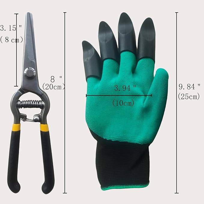 2Pack Pruning Shears, Garden Shears, Pruning Shears for Gardening, Gardening Shears Scissors Clippers, Garden Tools Set with Gloves, Bypass Hand Pruner, Soft Grip Handle