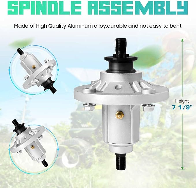 48 inch Spindle Lawn Mower Deck Rebuild Kit for John Deere LA130 D140 LA130 LA140 D140 D150 E140 E150, 3 Spindle Assembly for GY20454 GY20867, 3 Idlers GY20067, 3 Blades GX21784, 1 Belt GX20571