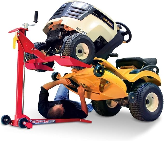 MoJack EZ MAX 45001-OP- Residential Riding Lawn Mower Lift, 450lb Lifting Capacity, Fits Most Residential & ZTR Mowers, Folds Flat for Easy Storage, Use for Mower Maintenance Or Repair