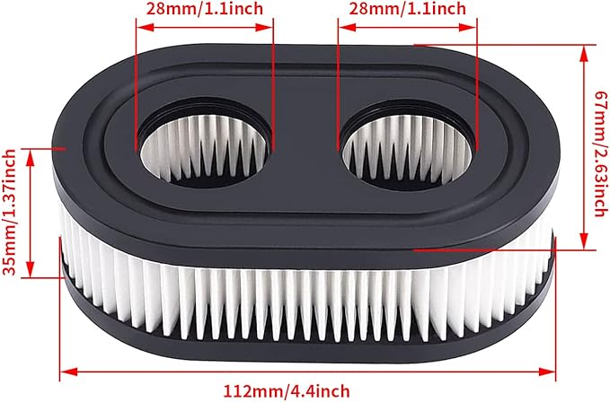 593260 Air Filter with Pre Filter and Spark Plug Fits for B&S 725EX 625EX 575EX 550EX 525EXI Engines, Air Filter Parts for Toro Recycler 22 and Troy Bilt Lawn Mower (2 Pack)