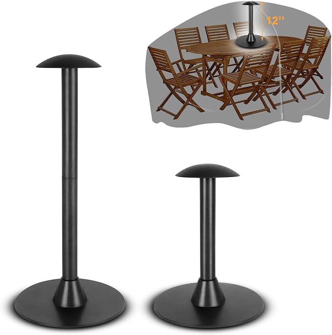 TBTeek Outdoor Patio Furniture Set Covers Support Pole System, Adjustable Pole System for 12'' or 20'' inch, Prevent Water Pooling and Collecting Debris, Fits All Patio Furniture Set Covers
