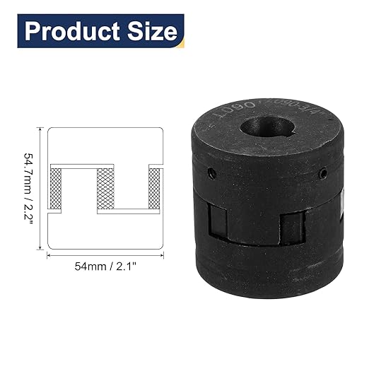 uxcell 3/4" to 5/8" L090 Flexible 3-Piece L-Jaw Coupling Coupler Set & Buna-N NBR Rubber Spider for Log Splitter Hybrid Equipment