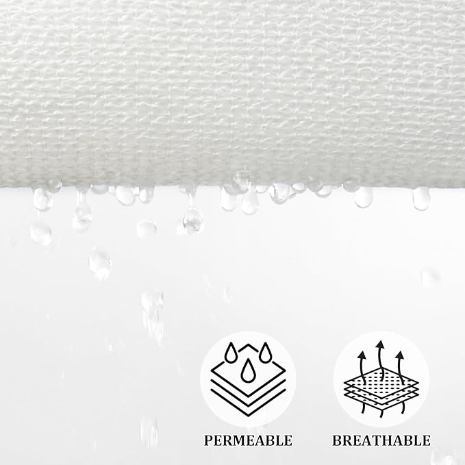 Shade&Beyond Sun Shade Sail Breathable UV Block Outdoor Covering Cloth for Backyard, Pool, 16'X16'X22.6', Cream (Customized Available)
