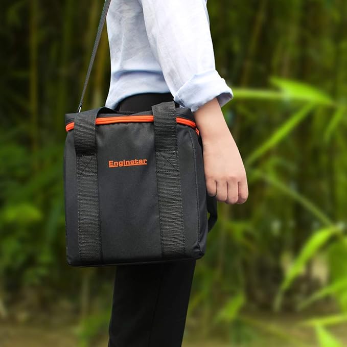 EnginStar Carrying Case Storage box Travel Business Lunch Bag Shockproof Universal Compatible for Jackery Portable Power Station, picnic camping wild fishing hunting - Black