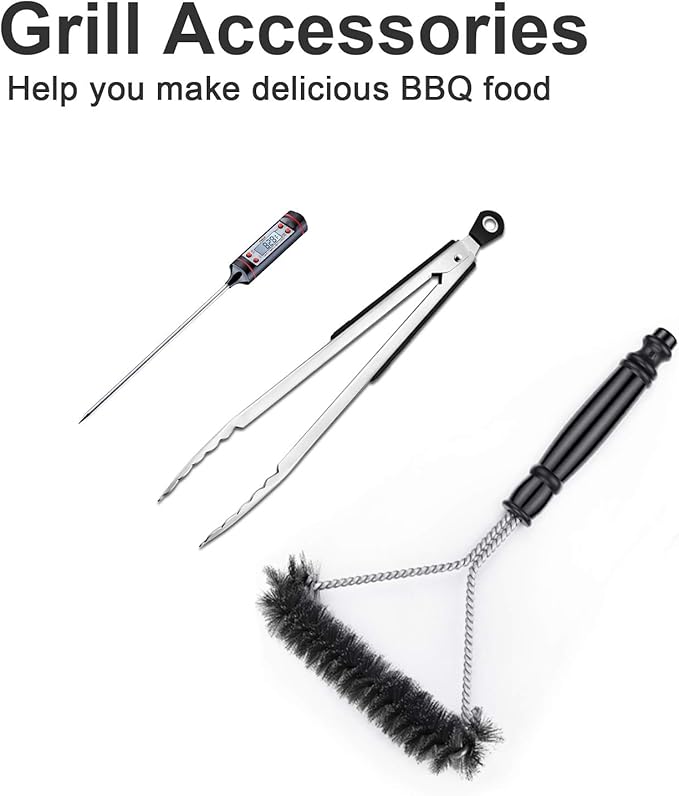 Kingkong 7131 Grill Cover for Weber Genesis II 4 Burner Grill including Brush, Tongs and Thermometer