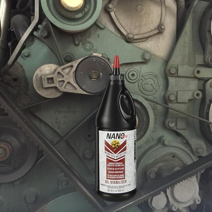 Oil Stabilizer High Mileage Engine Treatment Additive Reduces Friction & Wear Improves Horsepower & Oil Pressure Protects Against Viscosity Breakdown Extends Oil Life Compatible 32oz