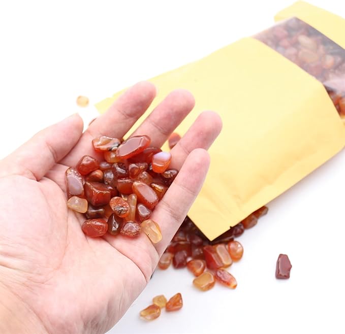 Agate Stone. Polished Natural Red Agate Pebbles. 3/8 Inch - 2 lbs. Red Color. for Succulents, Pots, Plants, Crafting, Vase Fillers (XSM (0.375 Inch), Agate - RED Polished, 2)