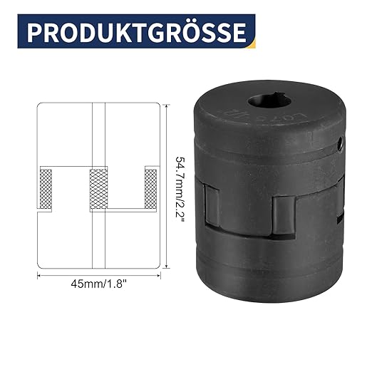 uxcell 1/2" to 1/2" L075 Flexible 3-Piece L-Jaw Coupling Coupler Set & Buna-N NBR Rubber Spider for Log Splitter Hybrid Equipment