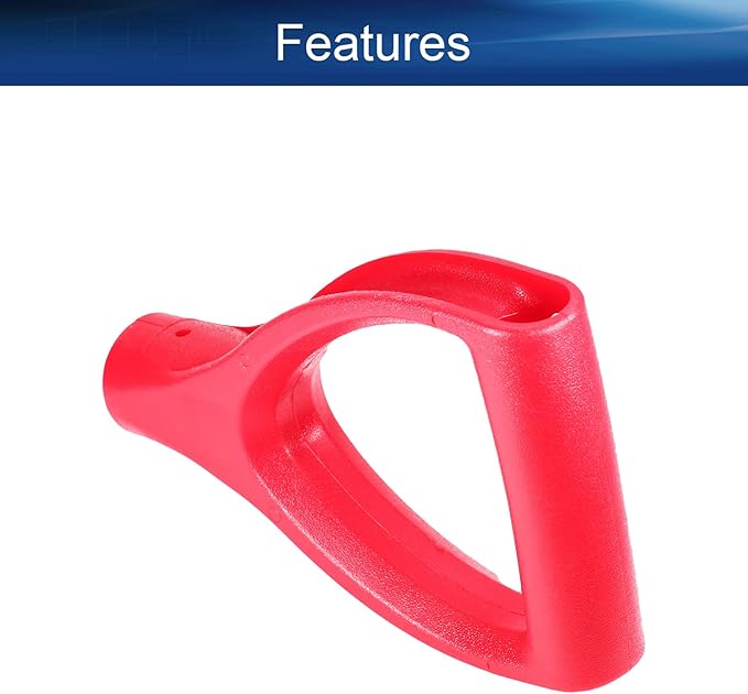 Auniwaig Shovel D Grip Handle Replacement, 32mm Inner Diameter Garden Spade Fork Snow Shovel Rake Handle Attachment for Digging Raking Tools, PVC, Red, 185mm Long, 115mm Thick