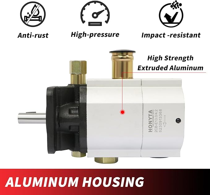 RYFT Wood Log Splitter Pump 16GPM, HI/LO gear pump, 2 stage Hydraulic Gear Pump with 25GPM Auto Control Detent Valve 1/2" Work Port, 1/8" Keyed Shaft Hydraulic Pump, for Log Splitters