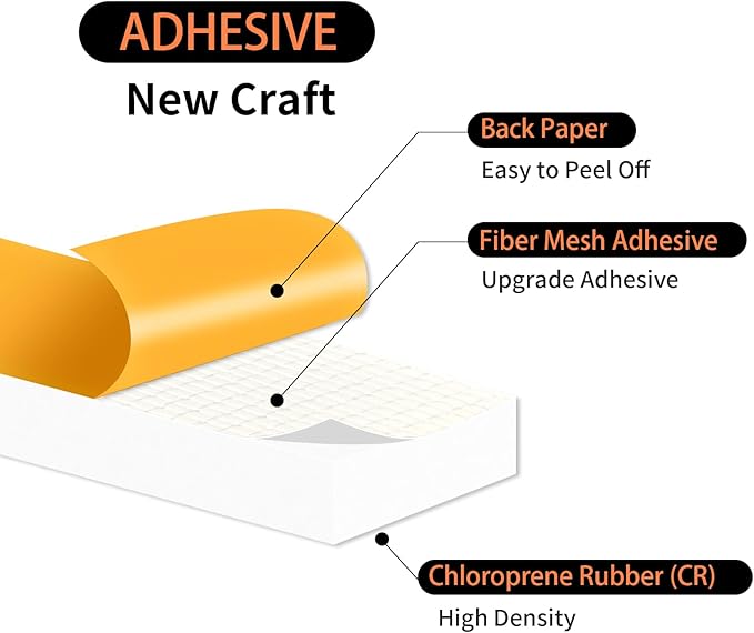 Weather Stripping Door Seal Strip,Door Jamb Weather Stripping,Insulation Tape Roll for Insulating Door Frame, Window, Air Conditioner (White,1/4 in x 1/8 in x 39Ft)