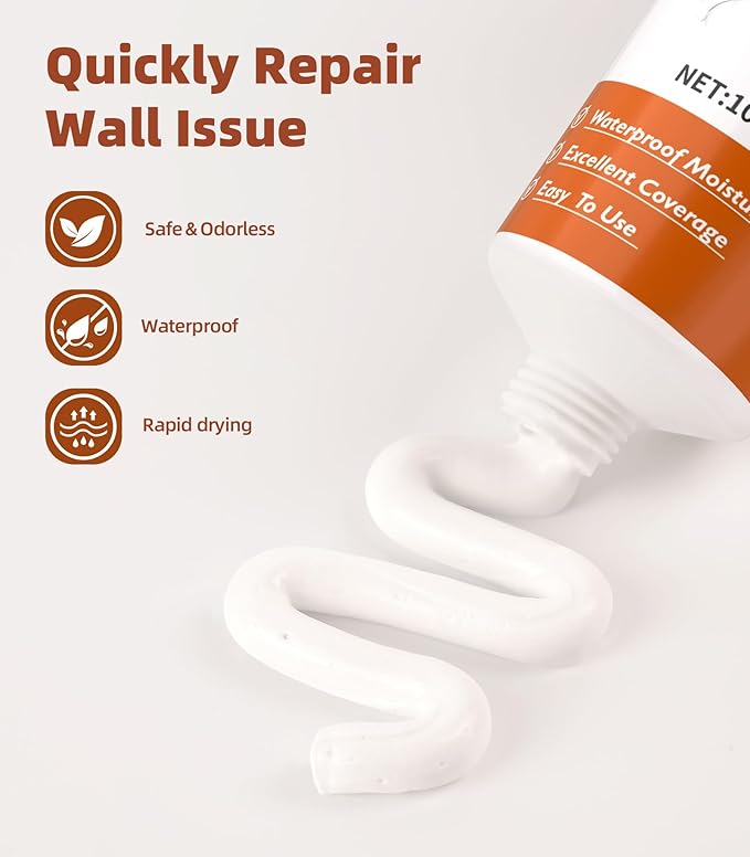 Spackle Wall Repair Kit,Drywall Repair Patch Kit,Simple Small Wall Hole Filler&Efficient Crack Repair,3 Pack Wall Putty Paste,Plaster Ceiling Repair,Apartment Friendly