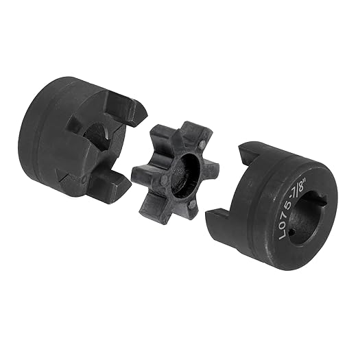 uxcell 5/8" to 7/8" L075 Flexible 3-Piece L-Jaw Coupling Coupler Set & Buna-N NBR Rubber Spider for Log Splitter Hybrid Equipment