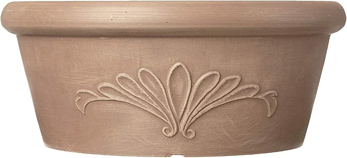 Arcadia Garden Products PSW TA30TP Plastic/Stone/Wood Composite Bulb Pan – No Drainage Hole (Drillable), Planter Bowl for Succulents, Bonsai, Fairy Gardens, Herbs,12-Inch, Taupe