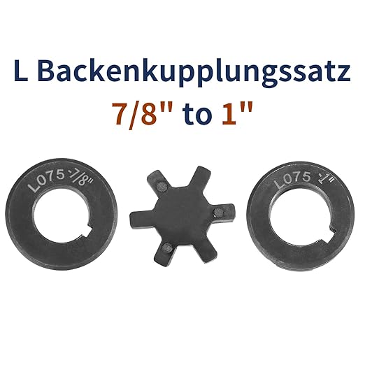uxcell 7/8" to 1" L075 Flexible 3-Piece L-Jaw Coupling Coupler Set & Buna-N NBR Rubber Spider for Log Splitter Hybrid Equipment