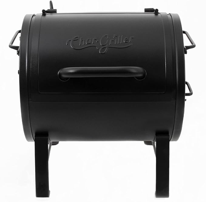 Char-Griller E5030 Dual Function 2-Burner Gas & Charcoal Grill, Black & E82424 Smoker Side Fire Box Portable Charcoal Grill, Black