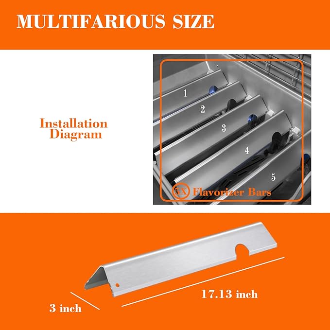 17.1" Flavorizer Bars Fits Weber Grill Parts for Genesis II E 310 E 320 e335 SE-330 CSS-315 CSE-335 and LX 340 Gas Grill, WTB66032 WTB66795.