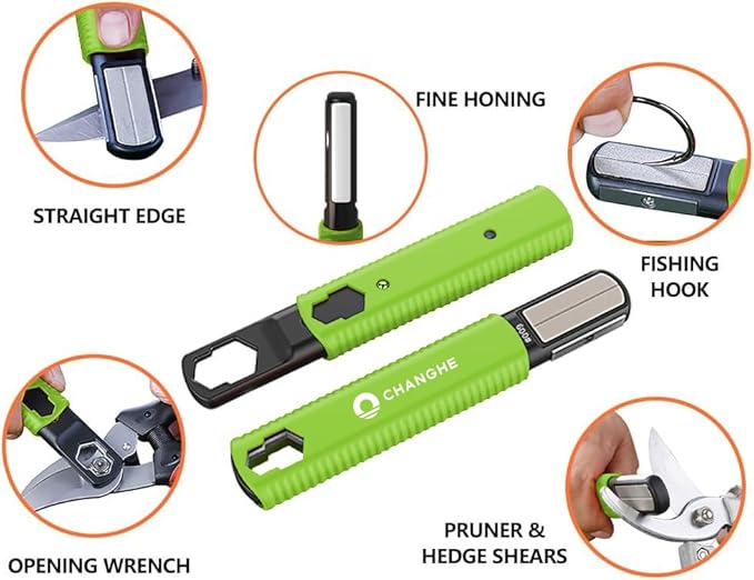 Multi Garden Tool Blade Sharpener - For Sharpening Lawn Mower Blades, Garden Pruners, Axe, Machete, Hedge Shears, Scissors, Hatchets, Pocket Knife Sharpener, speedy sharp sharpener