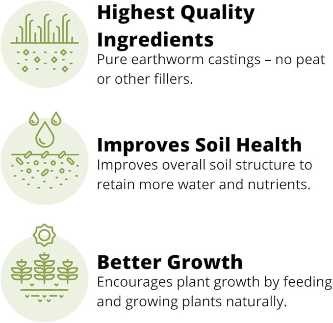 Earth Science Earthworm Castings – 3 lb—Premium Plant Fertilizer for Indoor & Outdoor Plants – Soil Enhancer for Vegetable Gardens