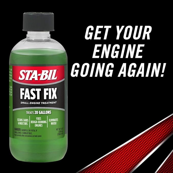 STA-BIL Fast Fix - Small Engine Treatment, Cleans Carburetors & Injectors, Fixes Rough Running Engines, Eliminates Water, Carb Cleaner & Fuel Injector Cleaner, 8oz (12 Pack)
