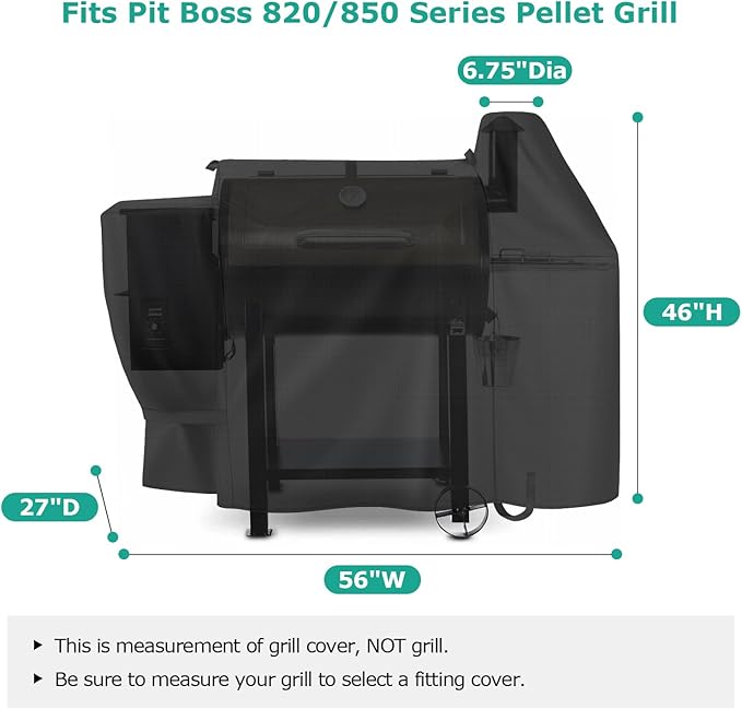 SunPatio Grill Cover Compatible with Pit Boss 820, 850, Durable Waterproof Wood Pellet Grill Cover, UV & Fade Resistant Outdoor BBQ Protector