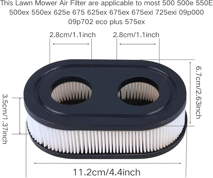 593260 Air Filter Set Spark Plug Compatiable with Troy-Bilt TB110 TB115 TB200 TB230 TB330 TB370 Walk Behind Lawn Mower