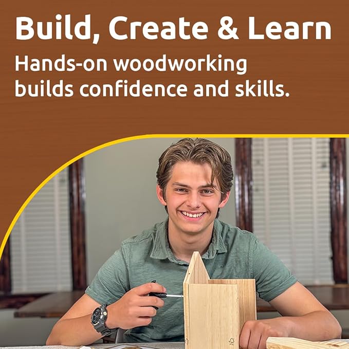 SparkJump Cottage Birdhouse Kit - Easy DIY Bird House for Outdoors, Cedar Roof & Front Porch, Natural Stones, FSC Certified Wood, Fun Family Crafting Project