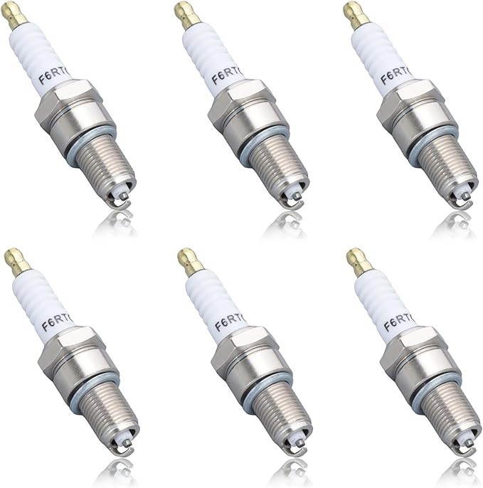 F6RTC Spark Plug for CUB CADET OCC-751-10292 Lawn Mower Engine, 6PCS Spark Plug Replacement for NGK BPR6ES BP6ES WR6DC RN9YC Replace OEM for 951-10292