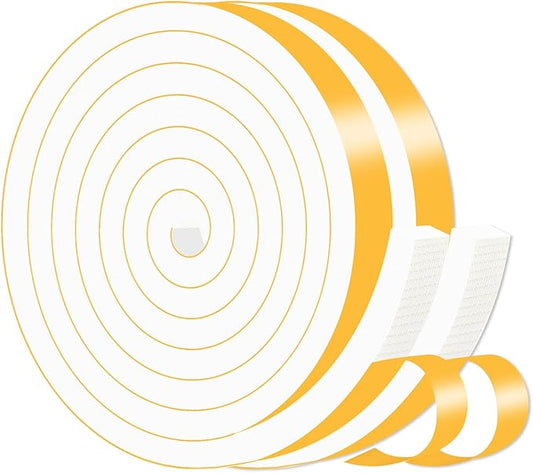 Weather Stripping,Door Seal Strip for Door Frame,Strong Adhesive, Lightproof, Soundproof Foam,Door Seal Strip for Door Frame,Window Frame,Sliding Door (White,3/4 in x 1/2 in x 13Ft)