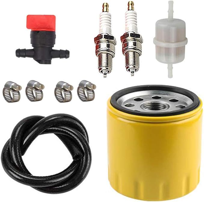32-083-09-S Air Filter with 52 050 02-S Oil Filter Spark Plug Tune Up Kit Compatible with Kohler 32 083 09 32 883 09-S1 KT610 KT620 KT715 KT725 KT730 KT735 KT740 KT745 19HP-26HP Engine MTD Lawn Mower