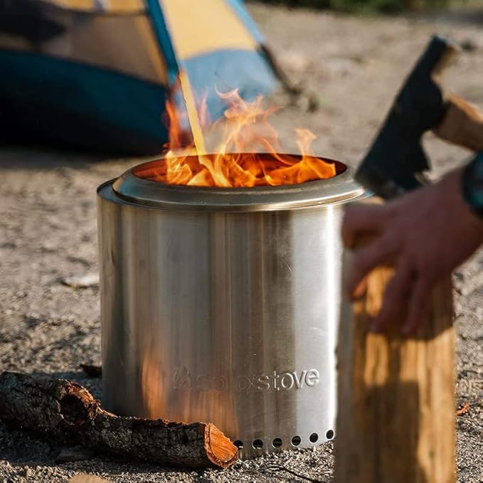 Solo Stove Ranger with Stand Fire Pit Kit - Portable 15 inch Wood Burning Low Smoke Portable Firepit | Perfect for Tailgating RV | Made from Durable Stainless Steel